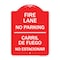 Signmission Fire Lane No Parking-Carril De Fuege No Esta Conar, Red & White Alum Sign, 18" x 24", RW-1824-23981 A-DES-RW-1824-23981 - alternate 1